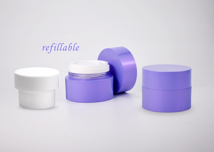 50ml cylinder & double wall refillable plastic cosmetic jars RFJ-PM-50A
